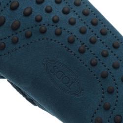 مملوكة مسبقًا Tod's Blue Suede Bow Loafers Size 43.5