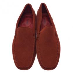 مملوكة مسبقًا Tod’s for Ferrari Orange Suede Limited Edition Gommino Loafers Size 42