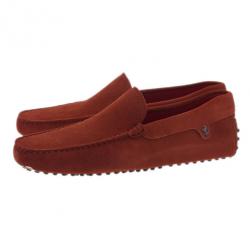 مملوكة مسبقًا Tod’s for Ferrari Orange Suede Limited Edition Gommino Loafers Size 42