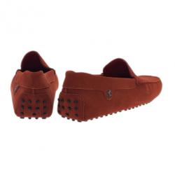 مملوكة مسبقًا Tod’s for Ferrari Orange Suede Limited Edition Gommino Loafers Size 42