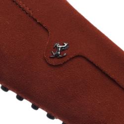 مملوكة مسبقًا Tod’s for Ferrari Orange Suede Limited Edition Gommino Loafers Size 42
