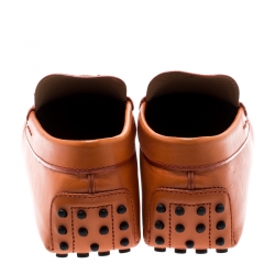 مملوكة مسبقًا Tod's Orange Leather Macro Clamp Loafers Size 44