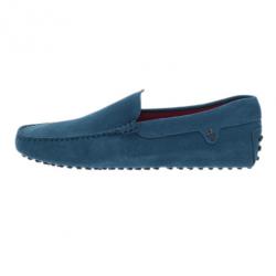 Pre Owned Tod’s for Ferrari Blue Suede Limited Edition Gommino Loafers Size 42