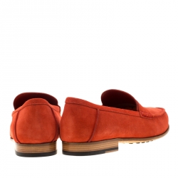 Pre Owned Tod's Orange Suede Penny Loafers Size 44