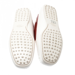 Pre Owned حذاء تودز فور فيراري بوت جلد ثنائي اللون مقاس 44