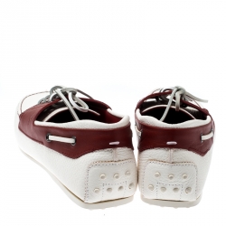 Pre Owned حذاء تودز فور فيراري بوت جلد ثنائي اللون مقاس 44