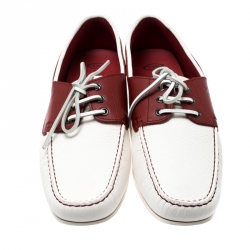 Pre Owned حذاء تودز فور فيراري بوت جلد ثنائي اللون مقاس 44