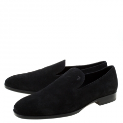 Pre Owned Tod's Black Suede Loafers Size 43