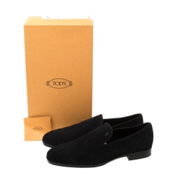 Pre Owned Tod's Black Suede Loafers Size 43