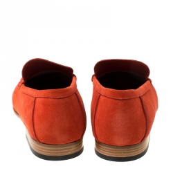 مملوكة مسبقًا Tod's Orange Suede Penny Loafers Size 44.5