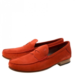 مملوكة مسبقًا Tod's Orange Suede Penny Loafers Size 44.5