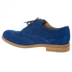 Pre Owned Tod's Blue Suede Brogue Oxfords Size 43.5