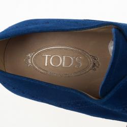 Pre Owned Tod's Blue Suede Brogue Oxfords Size 43.5