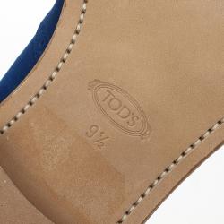 Pre Owned Tod's Blue Suede Brogue Oxfords Size 43.5