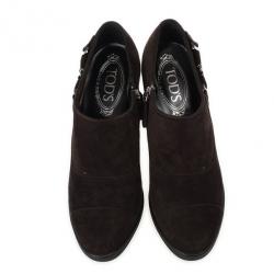 مملوكة مسبقًا Tod's Brown Suede Ankle Boots Size 38