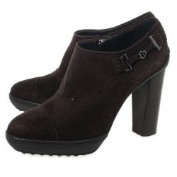 مملوكة مسبقًا Tod's Brown Suede Ankle Boots Size 38