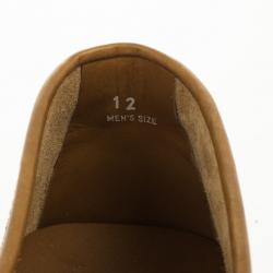 Pre Owned Tod's Brown Leather Gommino Moccasins Size 46