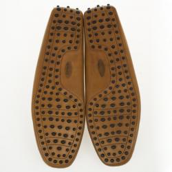 Pre Owned Tod's Brown Leather Gommino Moccasins Size 46