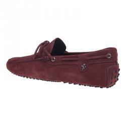 مملوكة مسبقًا Tod's for Ferrari Limited Edition Maroon Suede Bow Loafers Size 42