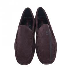 Pre Owned  حذاء تودز فور فيراري جومينو سويدي بني  إصدار محدود No.56 لوفرز مقاس 42.5