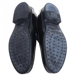 Pre Owned Tod's Black Leather Slip On Loafers Size 45.5