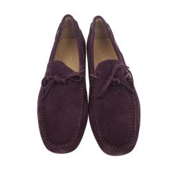 Pre Owned حذاء تودز جلد أرجواني سويدي بفيونكة مقاس 43