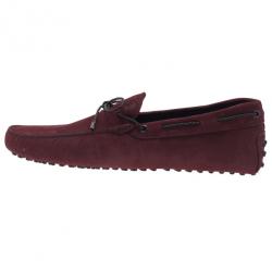 Pre Owned Tod's Purple Suede Bow Loafers Size 44