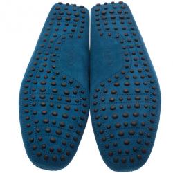 مملوكة مسبقًا Tod's Blue Suede Bow Loafers Size 44.5