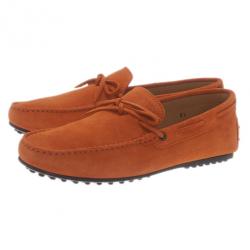 مملوكة مسبقًا Tod's Brick Orange Suede Bow Loafers Size 40.5