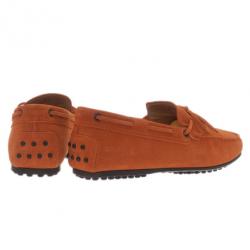 مملوكة مسبقًا Tod's Brick Orange Suede Bow Loafers Size 40.5