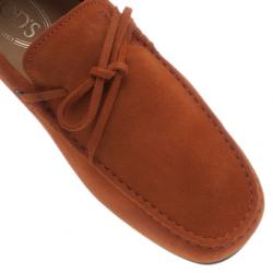 مملوكة مسبقًا Tod's Brick Orange Suede Bow Loafers Size 40.5