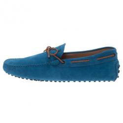 مملوكة مسبقًا حذاء لوفرز تود أزرق جلد مدبوغ برباط مقاس 43.5