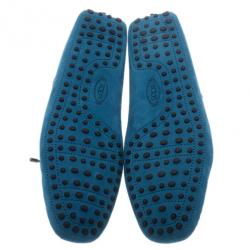 مملوكة مسبقًا حذاء لوفرز تود أزرق جلد مدبوغ برباط مقاس 43.5