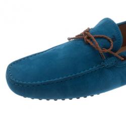 مملوكة مسبقًا حذاء لوفرز تود أزرق جلد مدبوغ برباط مقاس 43.5