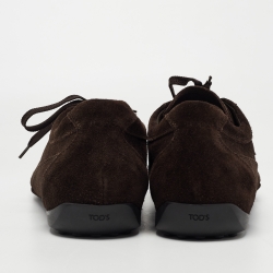Pre Owned Tod's Brown Suede Lace Up Sneakers Size 45.5