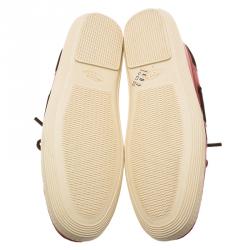 مملوكة مسبقًا Tod's Red Leather Marlin Barca Hyannisport Boat Loafers Size 42.5