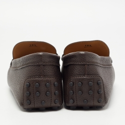 Pre Owned Tod's Dark Brown Leather Gommino Penny Slip On Loafers Size 45