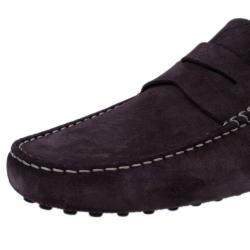 مملوكة مسبقًا حذاء لوفر تودز جلد بني مدبوغ بيني مقاس 42.5