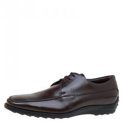 Pre Owned Tod's Brown Leather Lace Up Oxfords Size 40