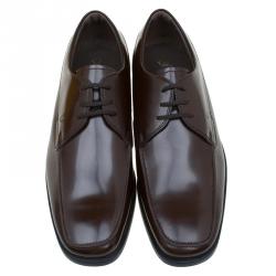 Pre Owned Tod's Brown Leather Lace Up Oxfords Size 40