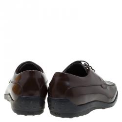 Pre Owned Tod's Brown Leather Lace Up Oxfords Size 40