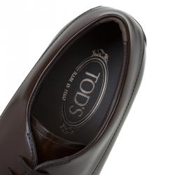 Pre Owned Tod's Brown Leather Lace Up Oxfords Size 40