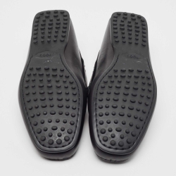 Pre Owned Tod's Black Leather Slip On Loafers Size 43