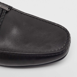 Pre Owned Tod's Black Leather Slip On Loafers Size 43