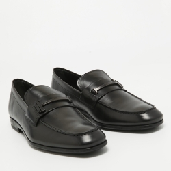 Pre Owned Tod's Black Leather Penny Slip On Loafers Size 45.5