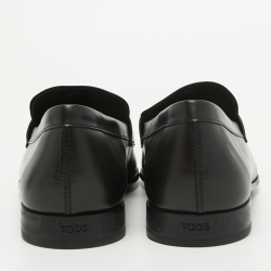 Pre Owned Tod's Black Leather Penny Slip On Loafers Size 45.5