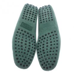 مملوكة مسبقًا حذاء تود فيراري جلد سويدي أخضر بدون كعب إصدار محدود مقاس 43.5