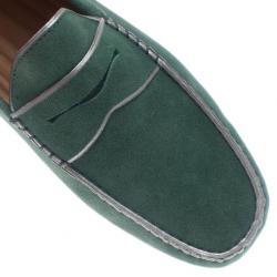 مملوكة مسبقًا حذاء تود فيراري جلد سويدي أخضر بدون كعب إصدار محدود مقاس 43.5