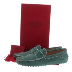 مملوكة مسبقًا حذاء تود فيراري جلد سويدي أخضر بدون كعب إصدار محدود مقاس 43.5