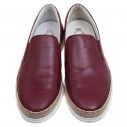 Pre Owned حذاء إسبادريل رياضي تودز جلد عنابي نمط سليب أون مقا س 42